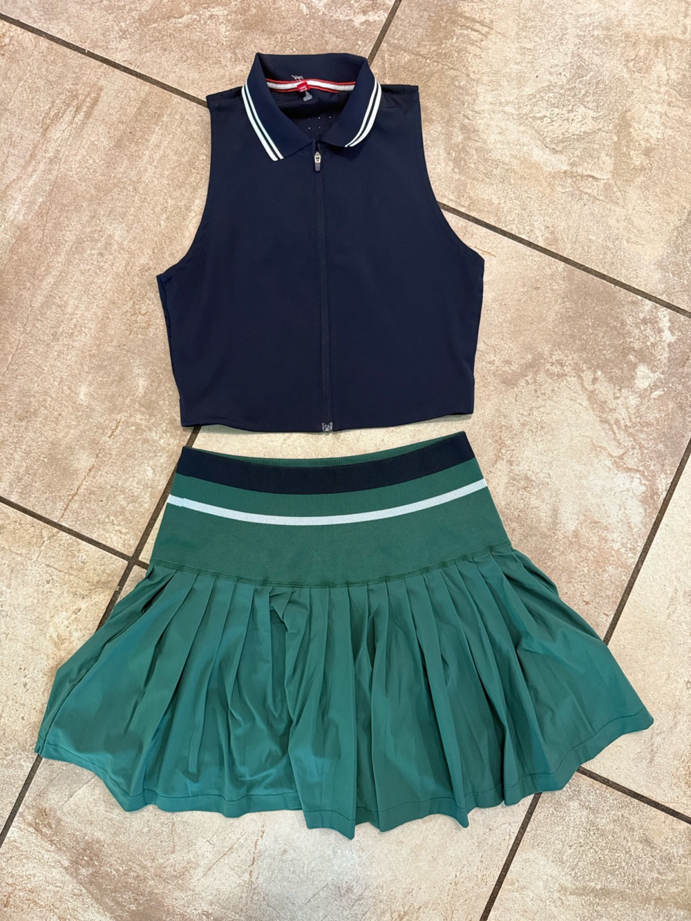 Wilson Green Midtown Tennis Skirt with Navy top - M